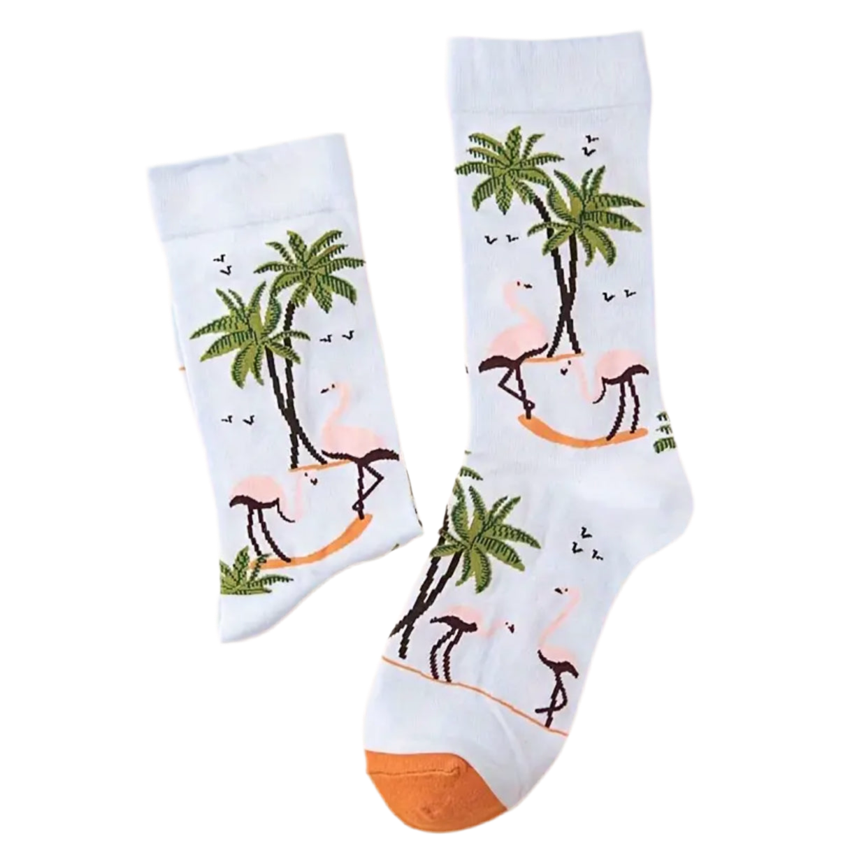 Oggetto regalo di design – chaussettes flamants roses palmiers
