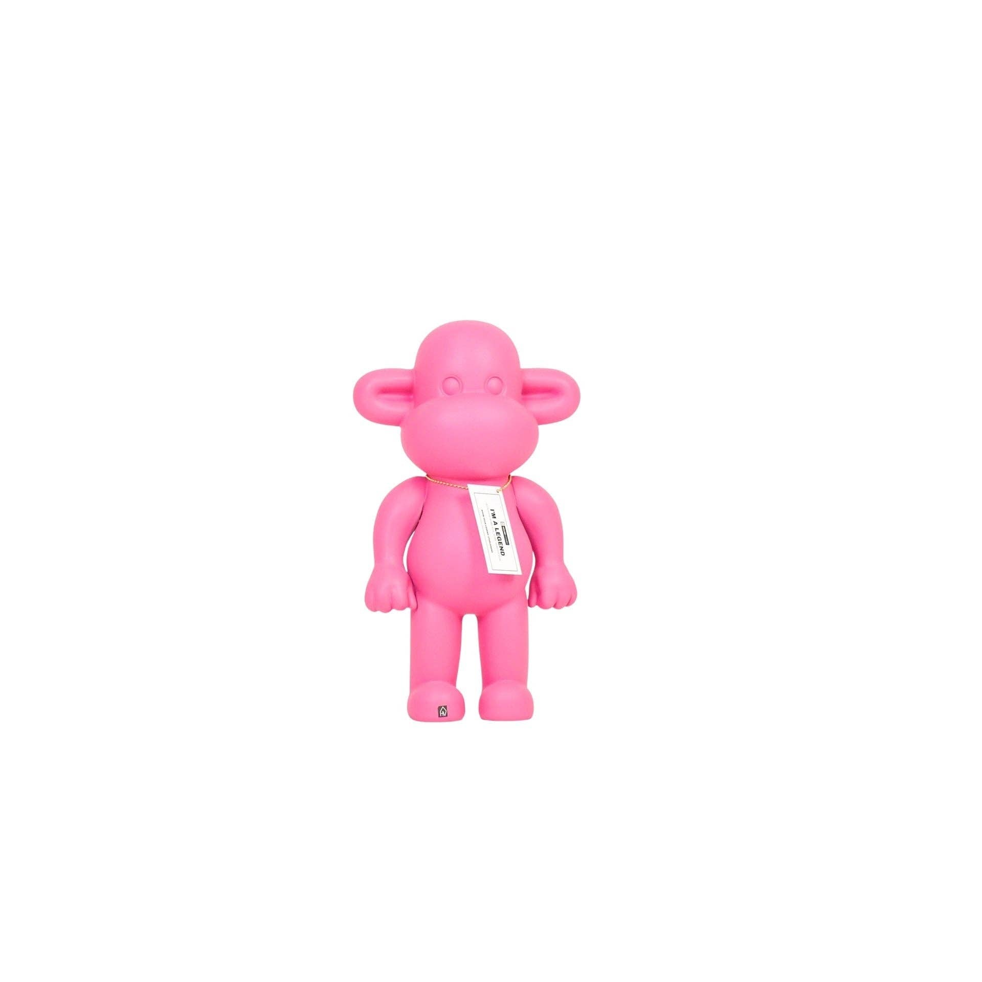 Ornement - Figurine Singe 'La Légende' - Résine de poly - Rose - 20,5x13,5x35cm | Designproducten en originele cadeaus