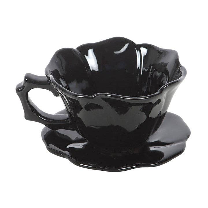 Black Rose Cup and Saucer