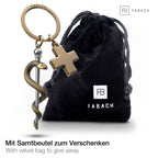 Porte-clés Bâton d'Esculape avec croix médicale | Design-lahjat ja sisustustuotteet