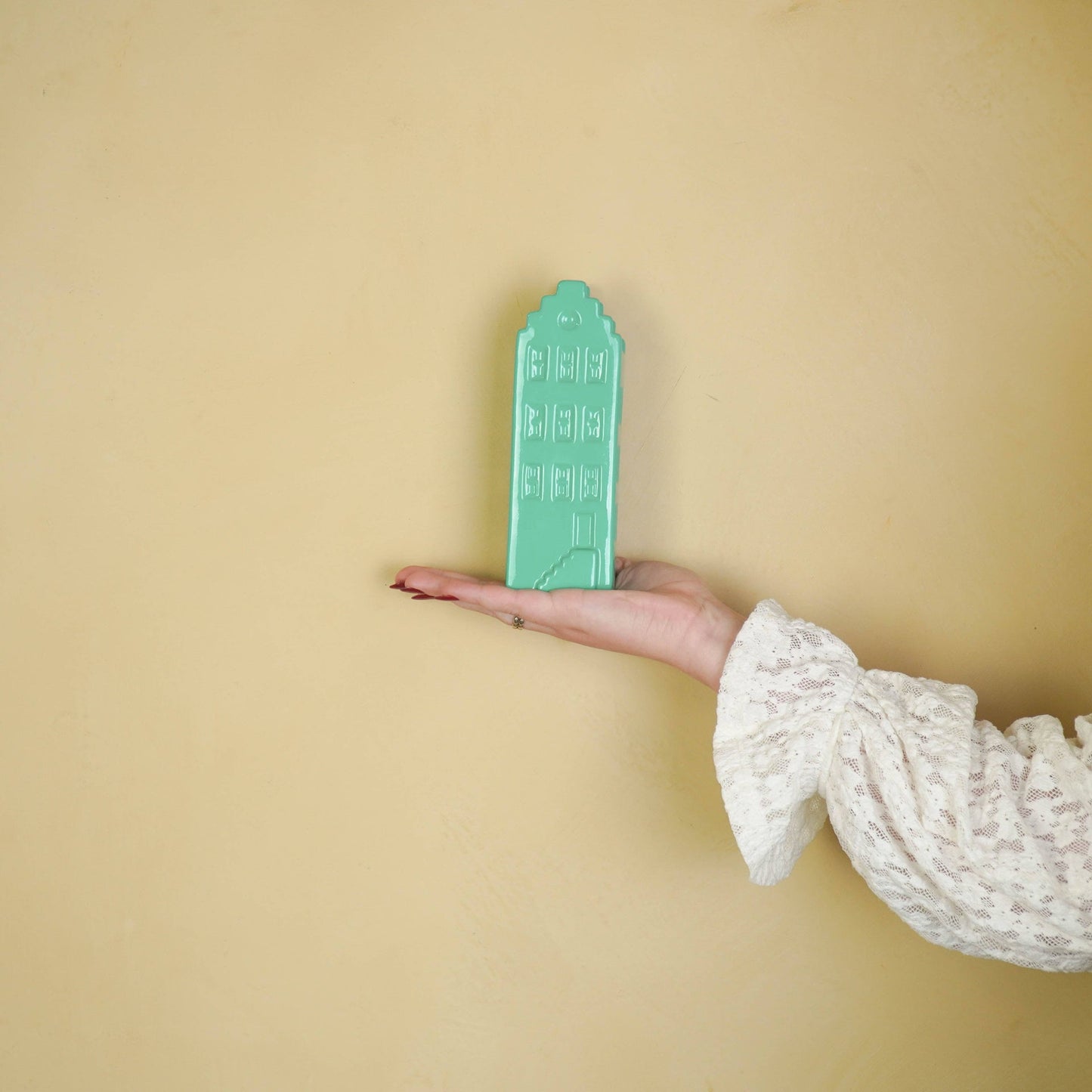 Flower vase - Home vase - Ceramic - Sea green - 6x5.5x18 cm