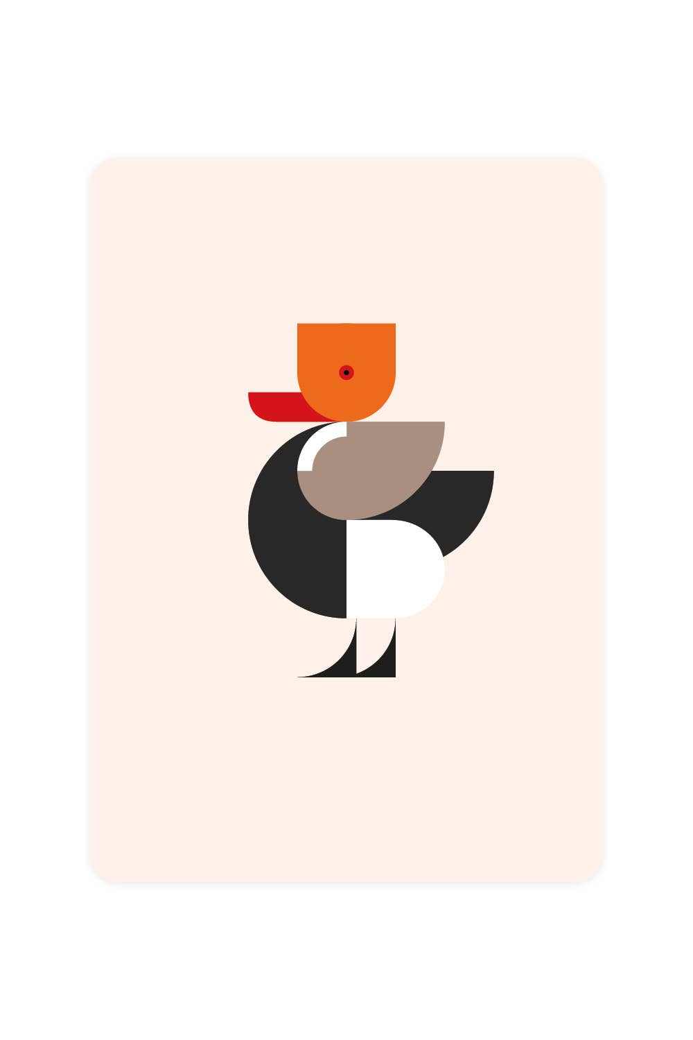 Carte postale avec Canard couronnant