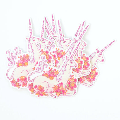 Sticker Licorne en Fleur