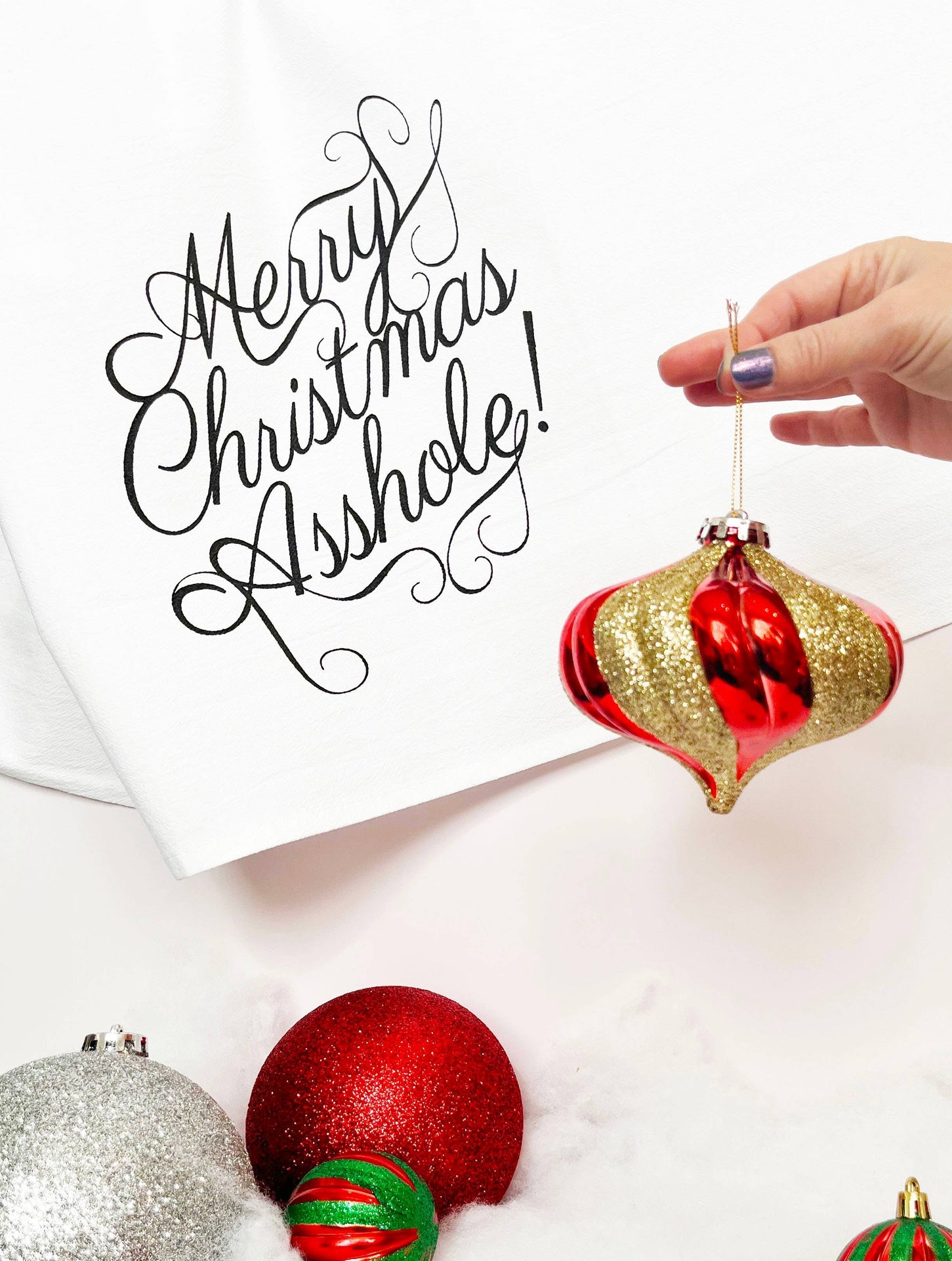 Torchon Merry Christmas Asshole | Designproducten en originele cadeaus