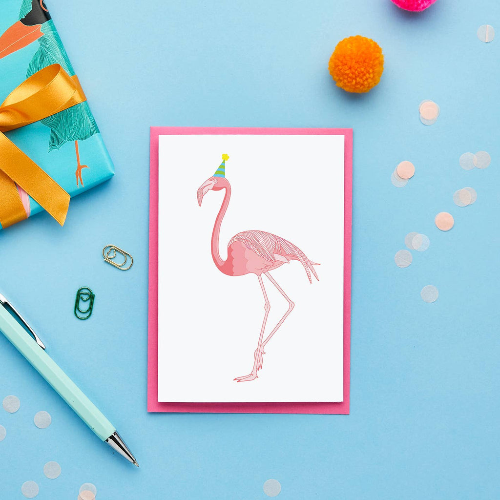 Carte d'anniversaire Flamant Rose | Designproducten en originele cadeaus