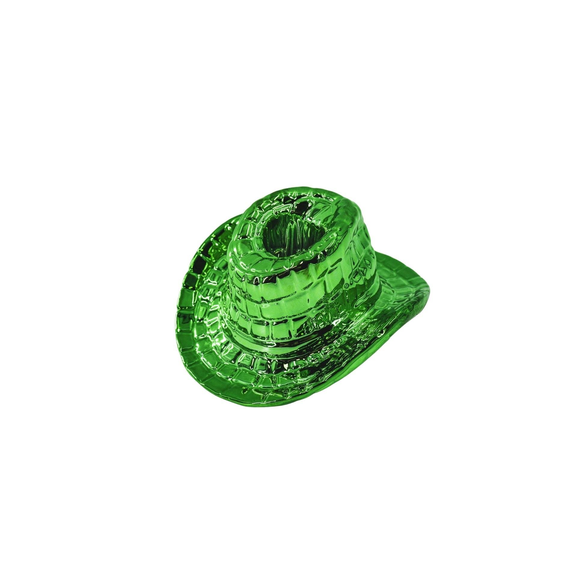 Bougeoir - Chapeau de cowboy - Vert - 13,5x11x7 cm | Design e regali originali