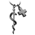 Porte-clés Bâton d'Esculape avec croix médicale | Design-lahjat ja sisustustuotteet