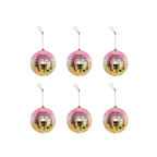 Boule de Noël Disco Rose/or - 6-Pack