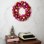 Weihnachtskranz - Christbaumkugeln - Rosa/Orange