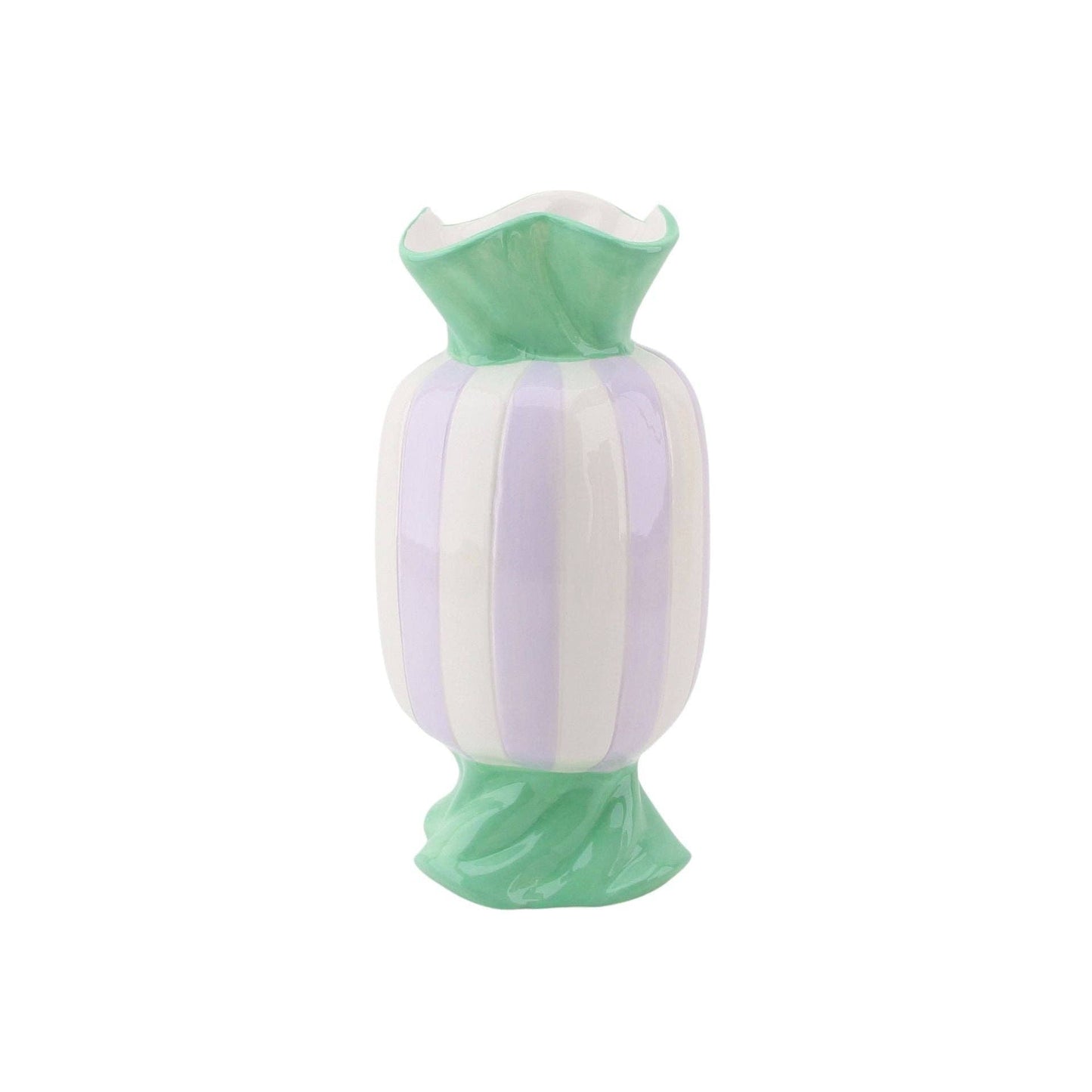 Vase - Vase à fleurs Bonbon Toffee - Menthe/Lilas - 9,5x9,5x21cm