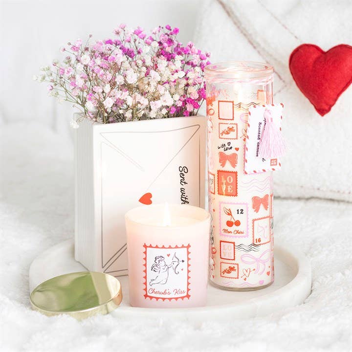Bougie de la Saint-Valentin Passionberry Pêche Baiser de Chérubin