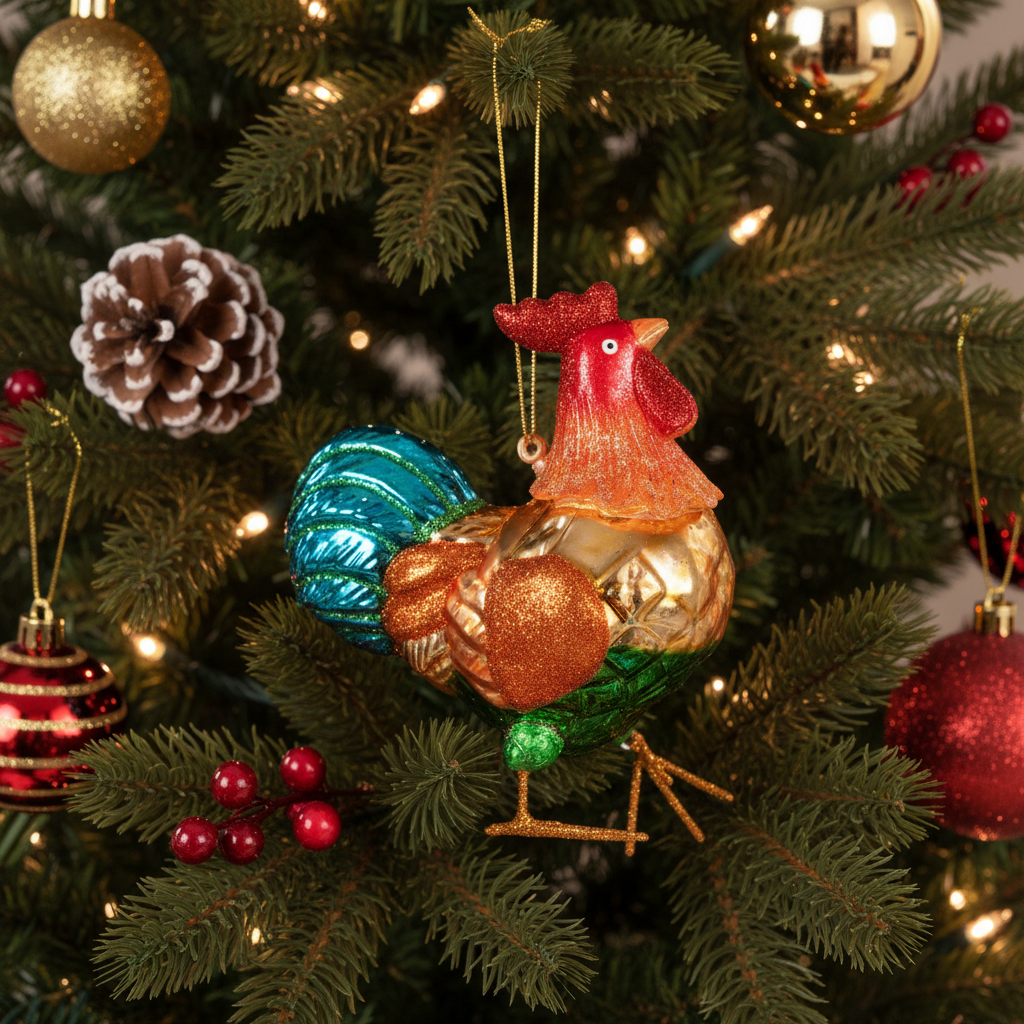 Hahn-Weihnachtskugel