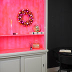 Weihnachtskranz - Christbaumkugeln - Rosa/Orange