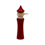Moulin à épices "Pinocchio" en hêtre laqué rouge/blanc