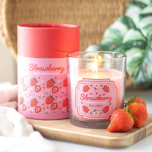 Strawberry scented candle