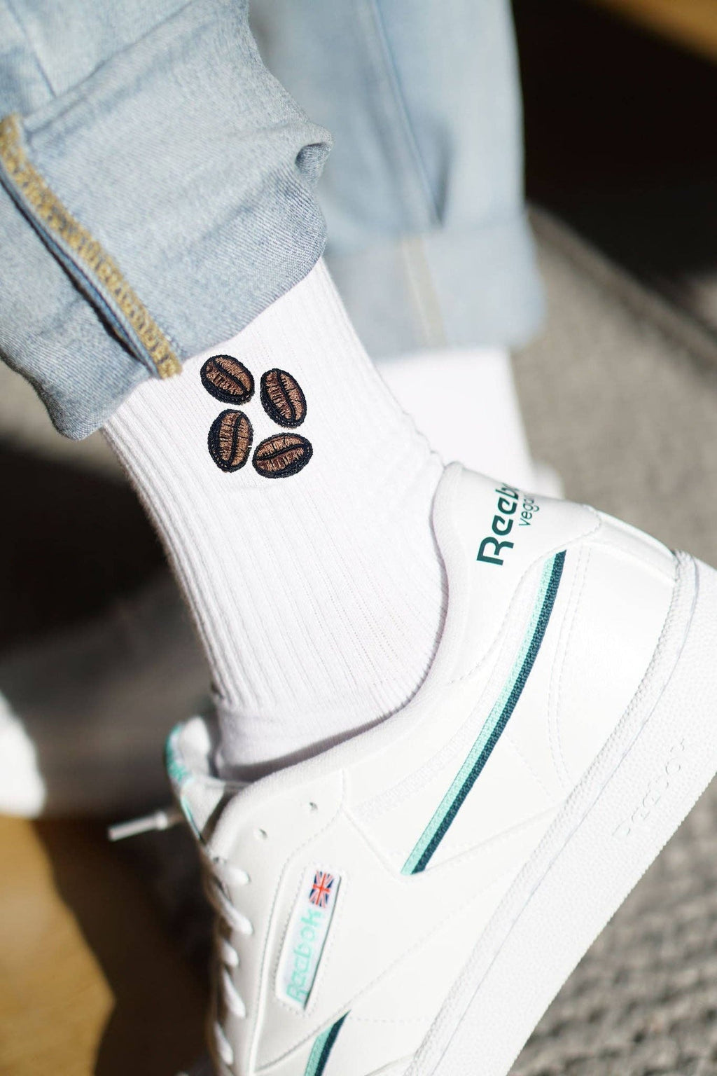 Chaussettes brodées Grains de Café | Oggetti di design e regali originali