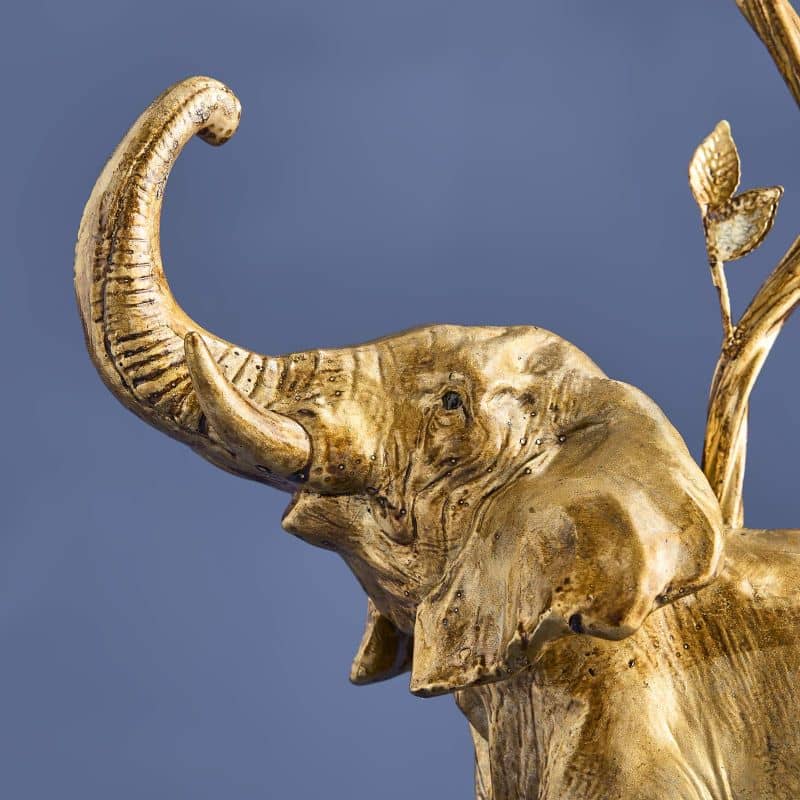 Chandelier éléphant or, poly/métal 28 x 11 x 46,5 cm