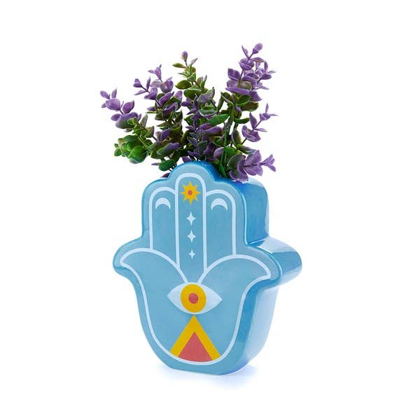 Vase Lucky Hand bleu