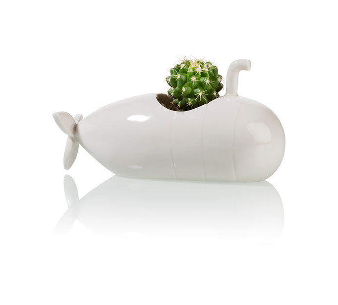 Pot de Fleur Sous-Marin Blanc – Petit