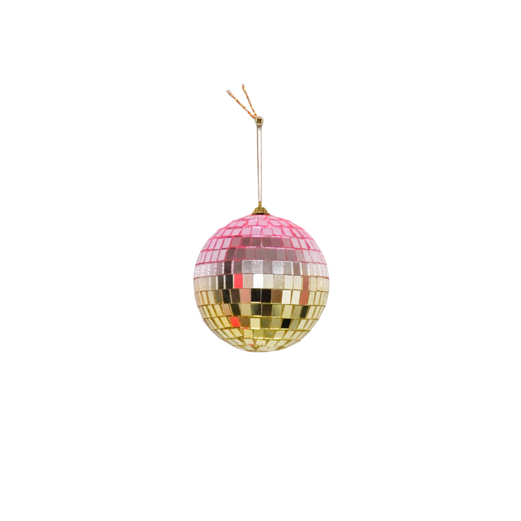 Boule de Noël Disco Rose/Or - 10cm
