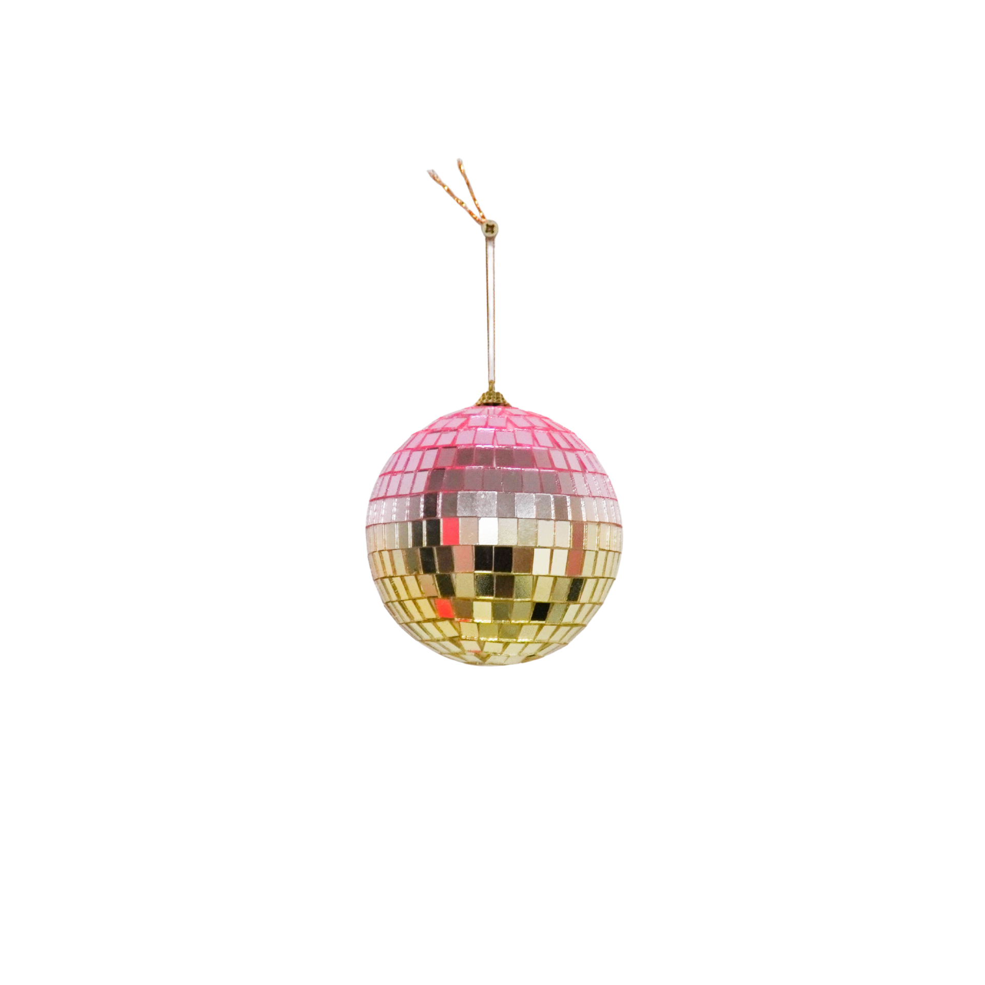 Boule de Noël Disco Rose/Or - 10cm