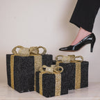 Cadeau de Noël LED - S3 - Polystyrène - Noir/Or - 15/20/25 cm | Design e regali originali