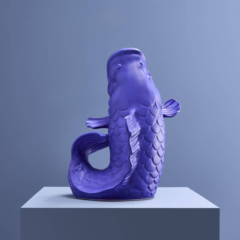 Sculpture/Vase Blubb, Matte blue sandstone, 35 x 30 x 44 cm
