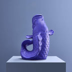 Sculpture/Vase Blubb, Matte blue sandstone, 35 x 30 x 44 cm