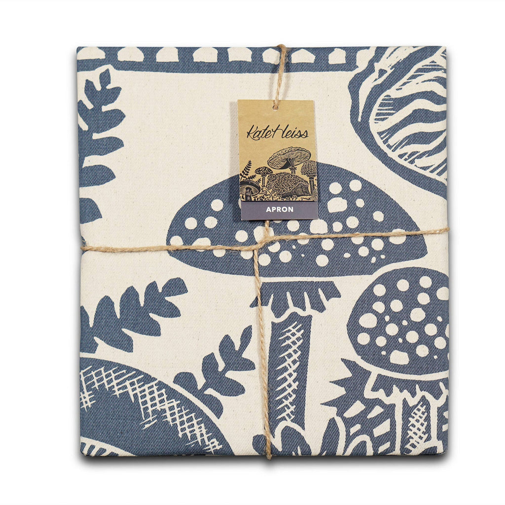 Mushroom Hedgehog Apron - Blue