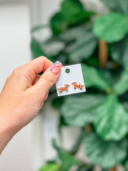 Boucles d'oreilles Teckel de Noël