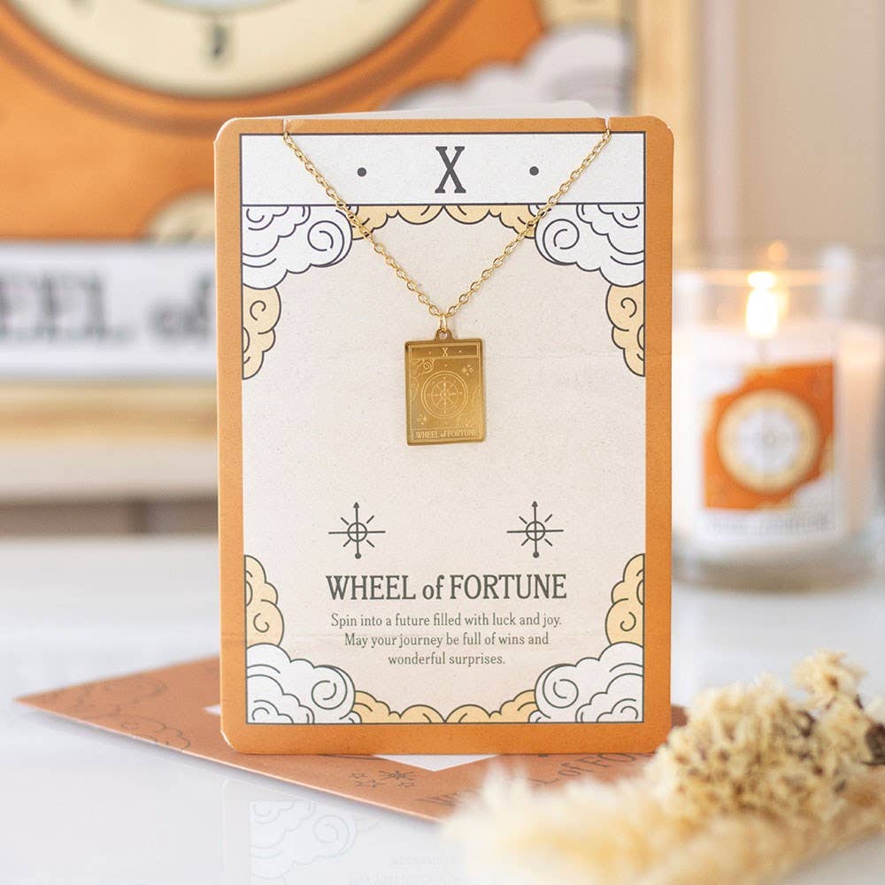 Collier Carte de Tarot Vintage La Roue de la Fortune | Designproducten en originele cadeaus