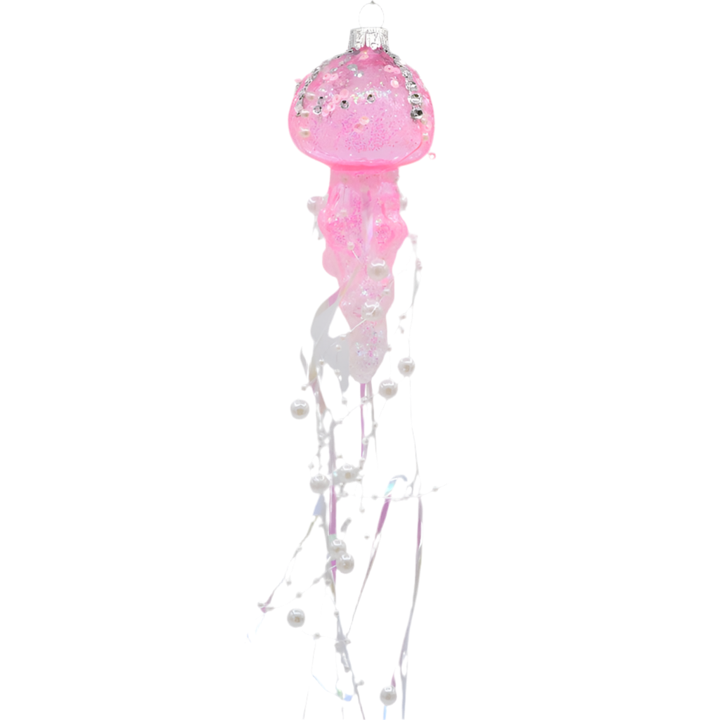 Pink Jellyfish Christmas bauble