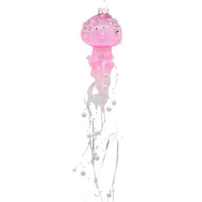 Pink Jellyfish Christmas bauble