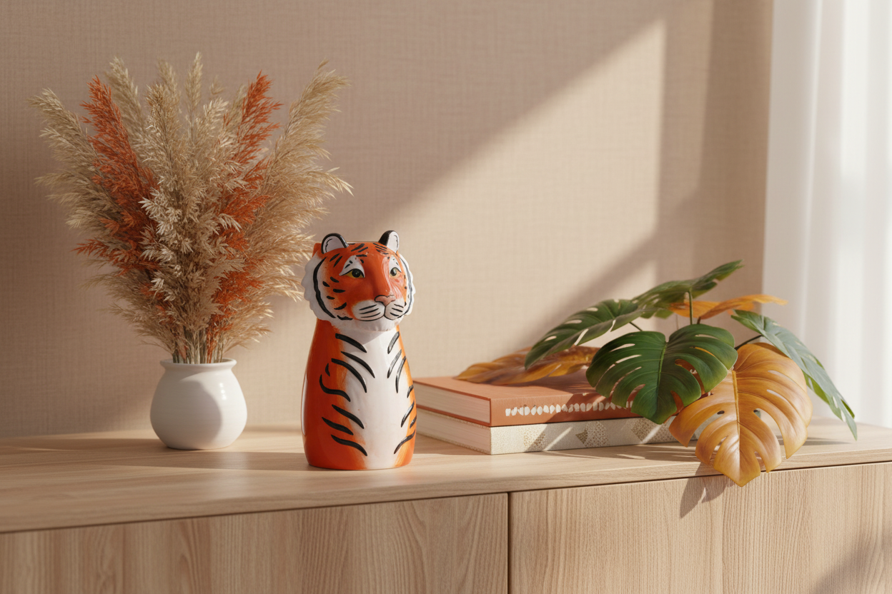 Tigerförmige Vase