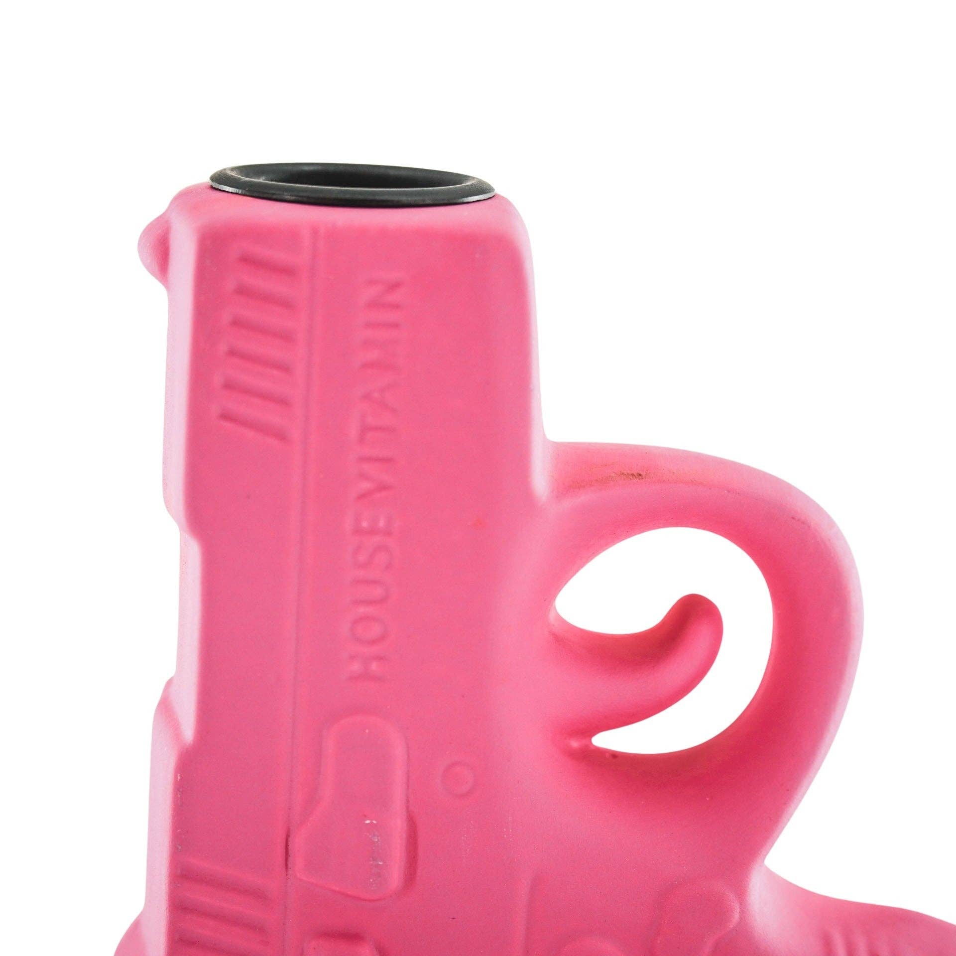 Kerzenständer - Pistolenform - Keramik - Neonpink - 12 x 5 x 12 cm