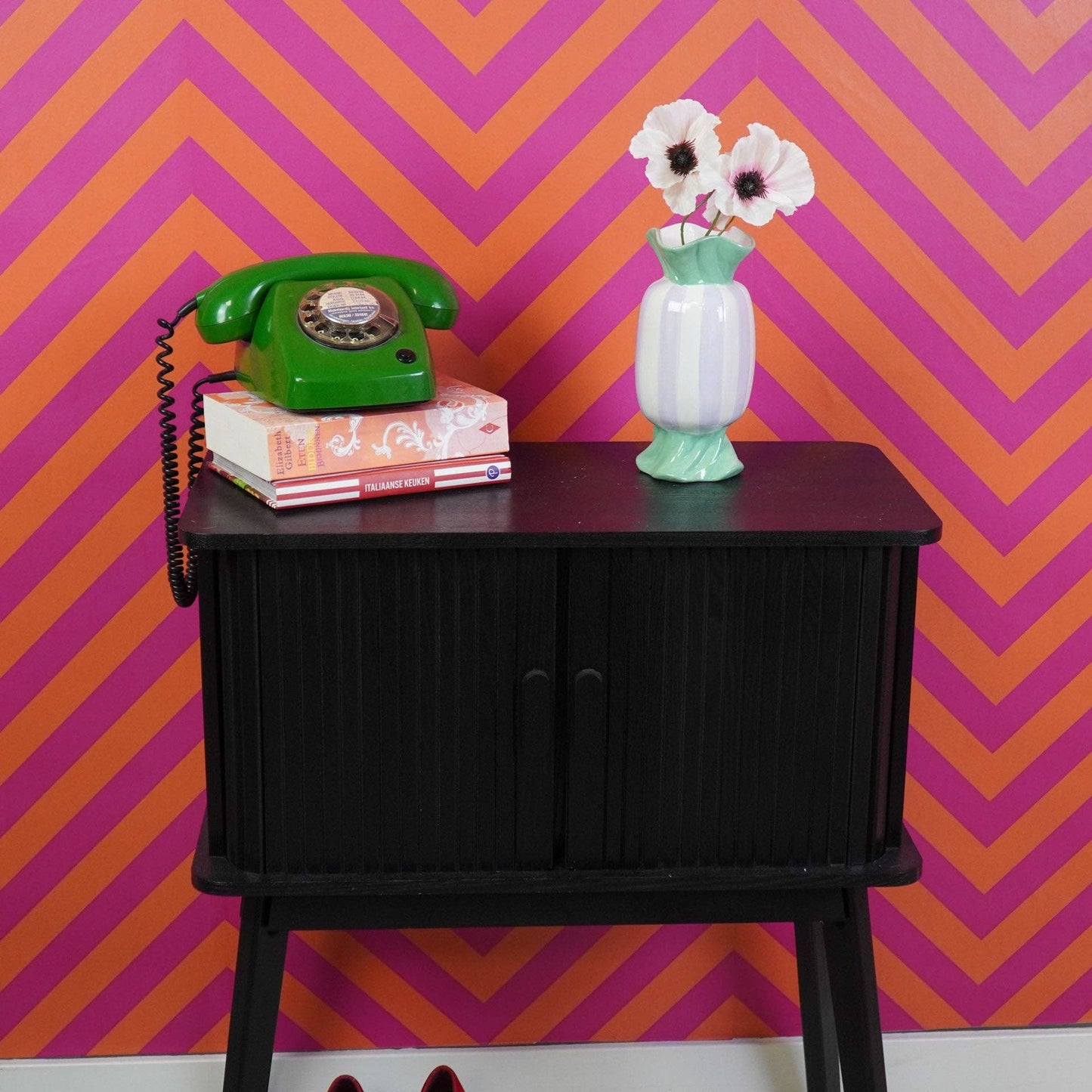 Vase - Vase à fleurs Bonbon Toffee - Menthe/Lilas - 9,5x9,5x21cm