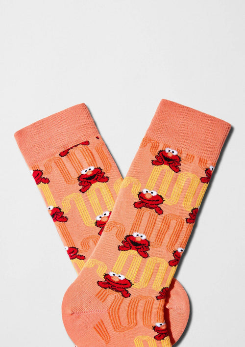 BeSesameStreet Elmo Zigzag - Chaussettes coton biologique