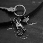 porte cles moto avec ange gardien fabach 