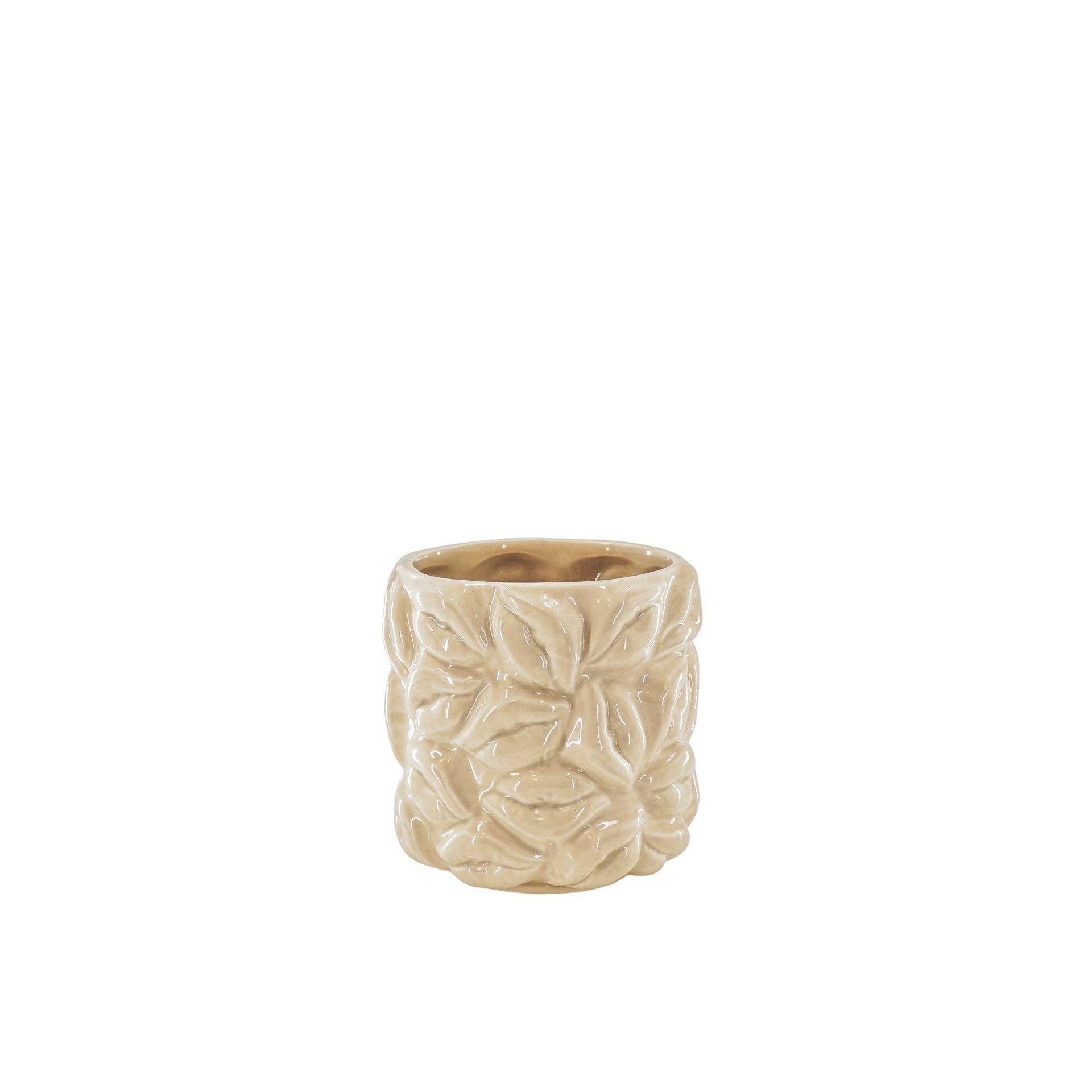 Pot - Bisous - Céramique - Beige - 11x11x11,5cm