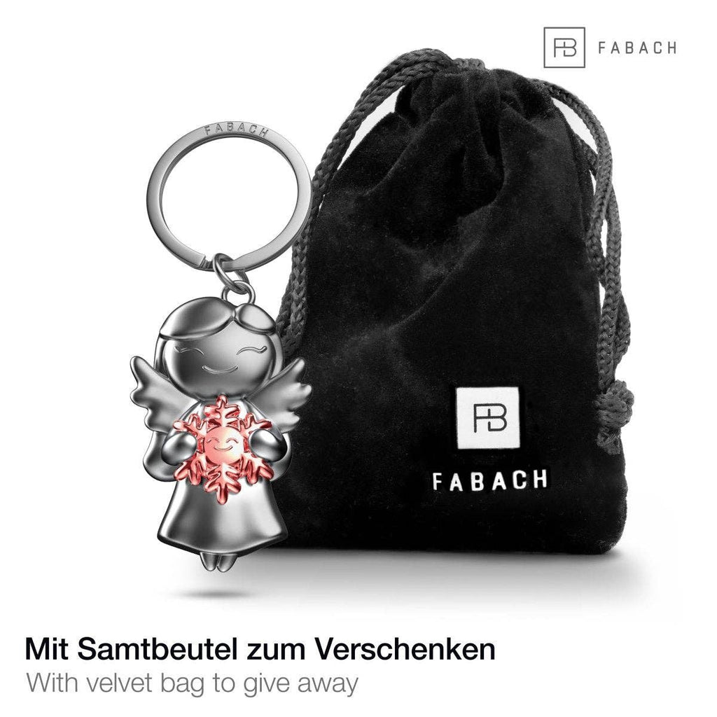 Porte-clés « étoile » en forme d'ange gardien - ange porte-bonheur avec flocon de neige - porte-bonheur en forme d'ange | Design e regali originali