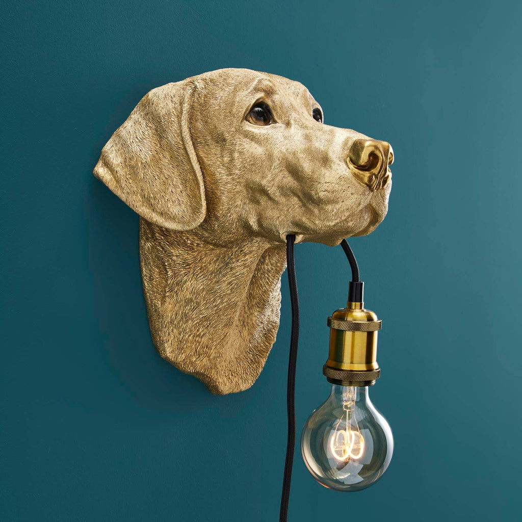 Wandleuchte Labrador "Lucky" gold