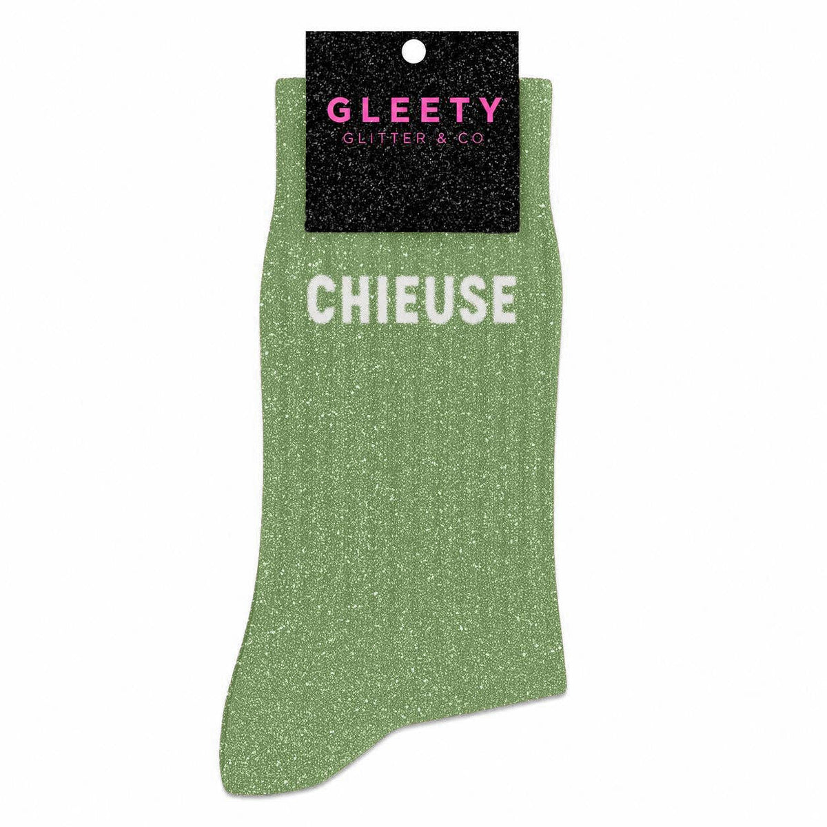 Chaussettes à Paillettes Chieuse Vert Amande