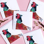 carte de voeux aquarelle faisan kate moby 