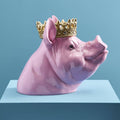Spardose „Porky Mr. Krone“, rosafarbenes Polygon, 34 x 24 x 28 cm