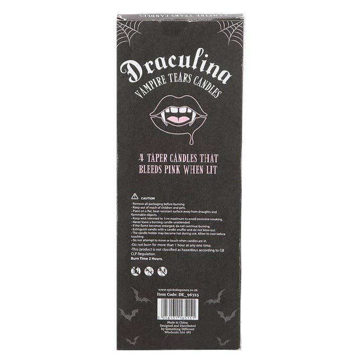 Ensemble de 4 bougies gothiques roses “Vampire Tears”