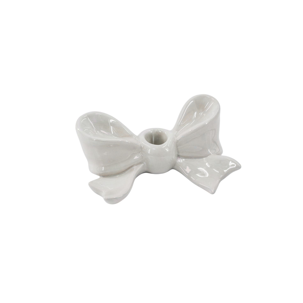 Bougeoir - Nœud - Céramique - Blanc - 18x9x7 cm | Design e regali originali