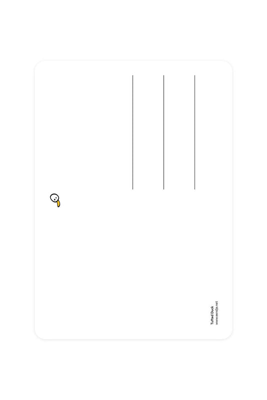 Postcard with tufted duck - Lucky Ducky