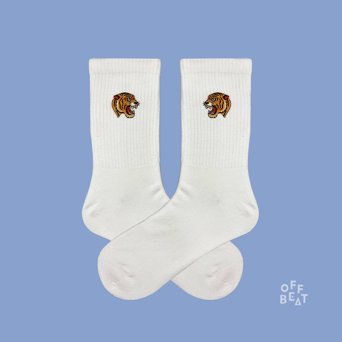 Chaussettes brodées tête de tigre – vue 3