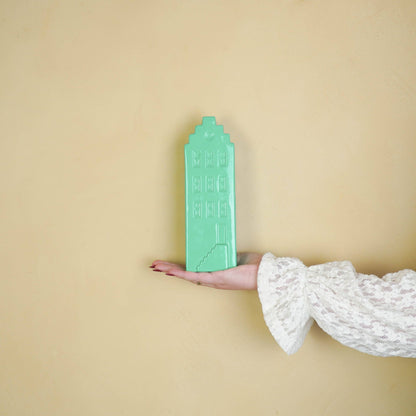 Flower vase - Home vase - Ceramic - Sea green 7.5x6x23 cm