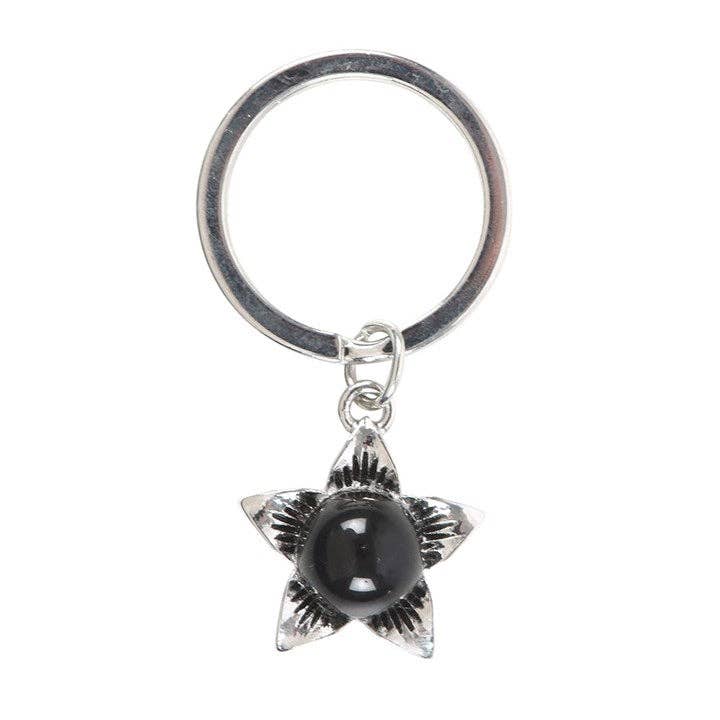 Porte-clés Belladone avec Obsidienne Noire | Design e regali originali